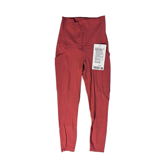 Lululemon Align High-Rise Pant 25" W/Pockets Desert Red Size 0 Buttery Soft - Picture 1 of 2